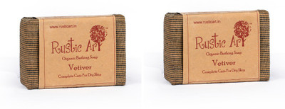 

Rustic Art Organic Vetiver Soap(200 g, Pack of 2)