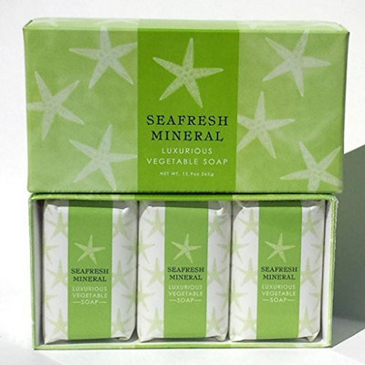 

Greenwich Bay Trading Company Sea Fresh Mineral Luxurious Spa Soap Set by Individually Wrapped 3 in Gift Box(129 ml)