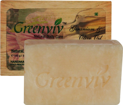 

Greenviv Natural Geranium & Olive Oil Soap(100 g)