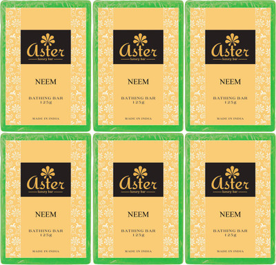

Aster Luxury Aster Luxury Neem Bathing Bar 125g - Set of 6(750 g, Pack of 6)