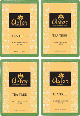 

Aster Luxury Tea Tree Bathing Bar 125g - Pack of 4(500 g, Pack of 4)