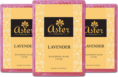 

Aster Luxury Handmade Lavender Soap 125g - Pack of 3(375 g, Pack of 3)