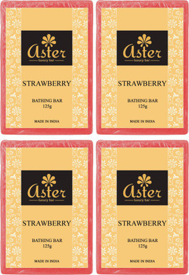 

Aster Luxury Handmade Strawberry Soap 125g - Pack of 4(500 g, Pack of 4)
