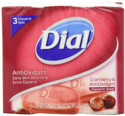 

Dial Glycerin Soap Bar Cranberry and Antioxidant 3 Count (Pack of 3)(340 g, Pack of 3)