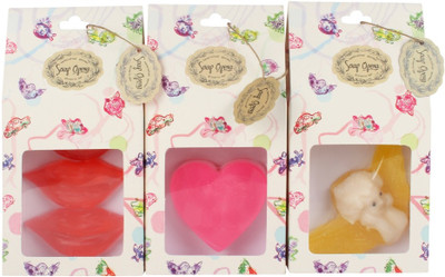 

Soap Opera Message Heart + Angel + Lips Designer Handcrafted Bathing Bar(165 g, Pack of 3)