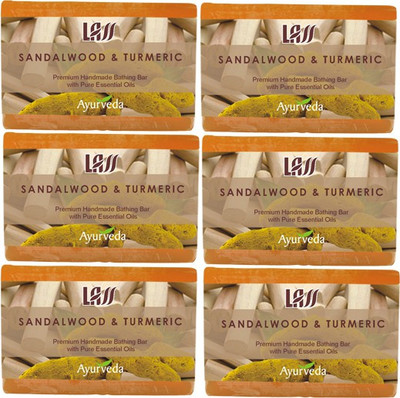 

Lass Naturals Sandalwood And Turmeric Handmade Soap (Pack Of 6)(750 g, Pack of 6)