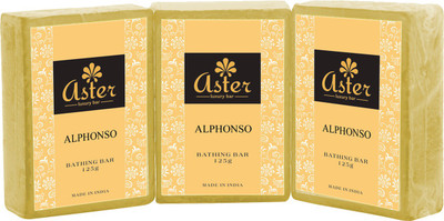 

Aster Luxury Handmade Alphonso Soap 125g - Pack of 3(375 g, Pack of 3)