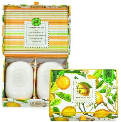 

Michel Design Works Triple-milled Bar Lemon Basil Soaps in Decorative Box 2 Bars(350 g, Pack of 2)
