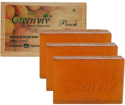 

Greenviv Natural Peach Soap(300 g, Pack of 3)