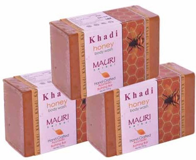 

Khadi Mauri Lemon Soap - Pack of 3 - Premium Handcafted Herbal(375 g, Pack of 3)