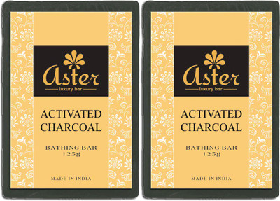 

Aster Luxury Activated Charcoal Soap 125g - Pack of 2(250 g, Pack of 2)