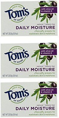 

Tom's Of Maine Daily Moisture Beauty Soap Bar With Olive Oil & Vitamin E Travel Size(25.506 g, Pack of 3)