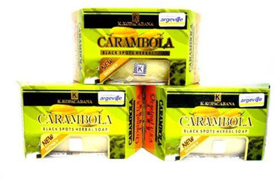 

Argeville Carambola 3 Plus Honey Anti-acne Wrinkles Black Spots Herbal Soap Bar Amazing of Thailand(160 g)