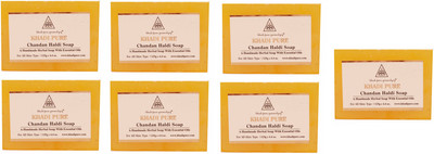 

Khadi Pure Natural Handmade Pure Chandan haldi Soap with Essential Oil 125g(875 g, Pack of 7)