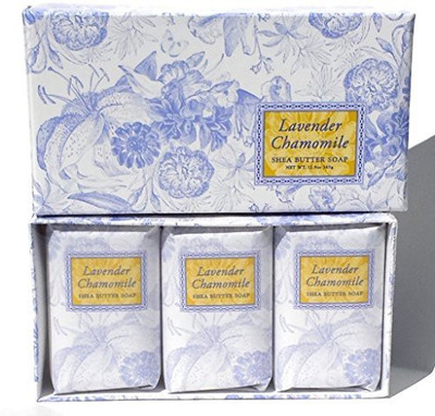 

Greenwich Bay Trading Company Lavender Chamomile Soap - Scented Soap Gift Set with oil of Enriched with Shea Butter - Set of Three Soap Bars By Gift Soap Set - Natural Soap Set Individually Wrapped 3in Gift Box(129 ml)