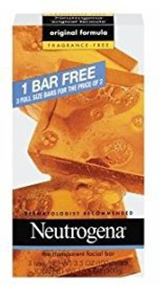 

Neutrogena FRAGRANCE-FREE Transparent Facial Cleansing Bar each 3 Bars(105 ml)