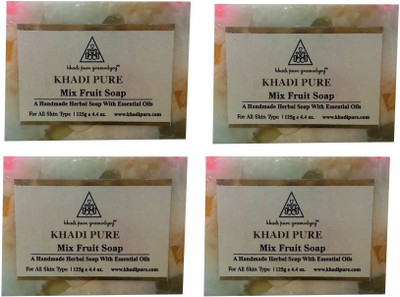 

Khadi Herbal NATURAL MIX FRUIT SOAP WITH ESSENTIAL OIL(500 g, Pack of 4)