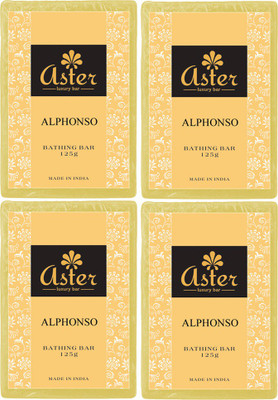 

Aster Luxury Handmade Alphonso Soap 125g - Pack of 4(500 g, Pack of 4)