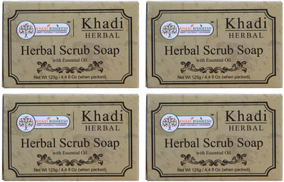 

Khadi Rishikesh Herbal Mint Rosemerry Scrub Soap-Pack of 4 Each(125 g, Pack of 4)