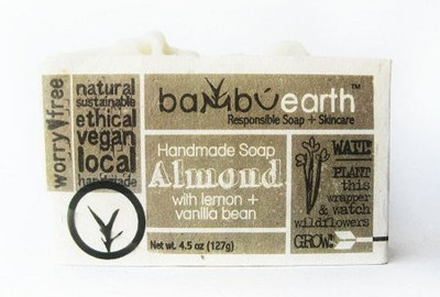 

Bambu Earth Handmade Soap Bars In Plantable Packaging - Almond Lemon(127.53 g)