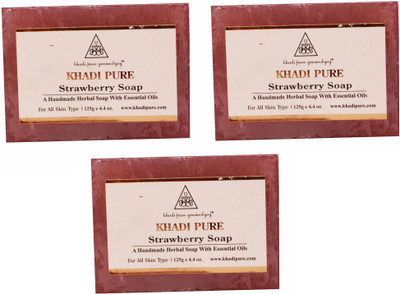 

Khadi Pure NATURAL STRAWBERRY SOAP WITH ESSENTIAL OIL(375 g, Pack of 3)
