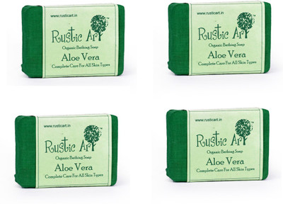 

Rustic Art Organic Aloe Vera Soap(400 g, Pack of 4)