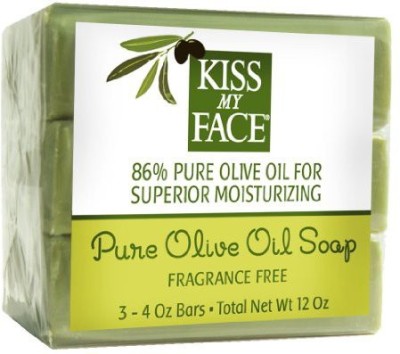 

Kiss My Face Naked Pure Olive Oil Bar Soap, Bars, 3 Count(113.36 g, Pack of 3)