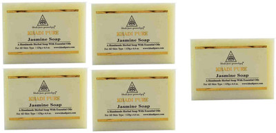 

Khadi Pure Natural Handmade Pure Jasmine Soap with essential Oil(625 g, Pack of 5)