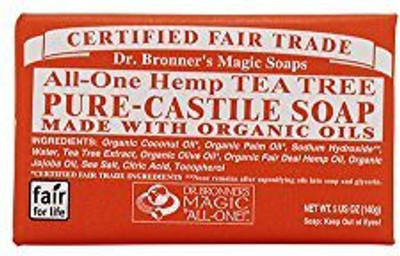

Dr. Bronner's Magic Soaps: Pure Castile Soap Bar Tea Tree (12 pack)(150 ml, Pack of 12)