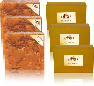 

IHA Ayurvedic Lumiderm & Honey Soap Triple Pack of 6 Herbal Natural(675 g, Pack of 6)