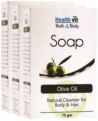 

HealthVit Bath & Body Olive Oil soap 75g Pack of 3(225 g)