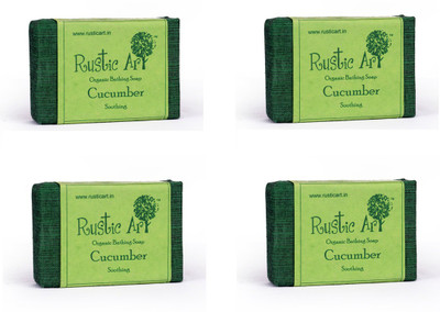 

Rustic Art Organic Cucumber Soap(400 g, Pack of 4)