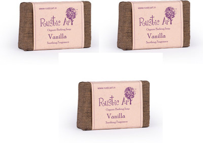 

Rustic Art Organic Vanilla Soap(300 g, Pack of 3)