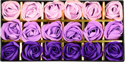 

Looks United Fragrant Purple Rose Bud Flower Petal Soap ( 18 Rose Flower Soap )(75 g, Pack of 18)
