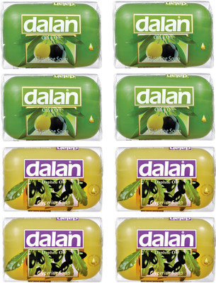 Dalan Glycerine Soap 8 Pack Combo of Olive & Daphne Oil(800 g, Pack of 8)