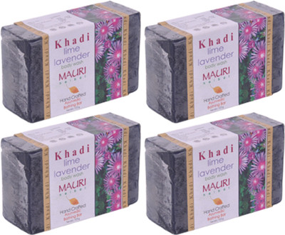 

Khadi Mauri Lime-Lavender Soap - Pack of 4 - Premium Handcrafted Herbal(125 g, Pack of 4)