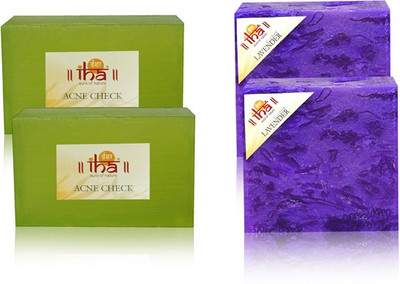 

IHA Ayurvedic Acne Check Neem & Lavender Soap Double Pack of 4 Herbal Natural(450 g, Pack of 4)