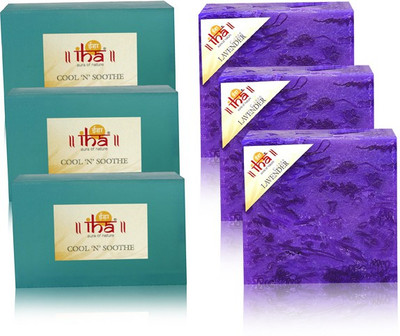 

IHA Ayurvedic Cool N Soothe & Lavender Soap Triple Pack of 6 Herbal Natural(675 g, Pack of 6)