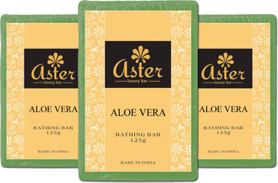 

Aster Luxury Handmade Aloe Vera Soap 125g 125g - Pack of 3(375 g, Pack of 3)