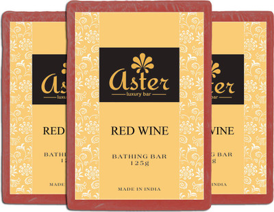 

Aster Luxury Red Wine Soap - Pack of 3(375 g, Pack of 3)