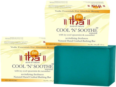 IHA Ayurvedic Cool & Soothe Soap - Pack of 2 - Premium Herbal Refreshing Bar(200 g, Pack of 2)