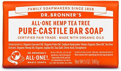

Dr. Bronner's Magic Soaps Pure-Castile Soap All-One Hemp Tea Tree Bars (Pack of 6)(140 g, Pack of 6)