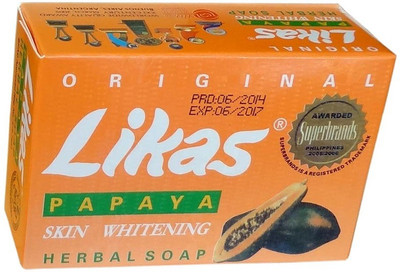 Likas Papaya Herbal Soap Skin Whitening Soap AMZ0002 3Pc(3 x 135 g)
