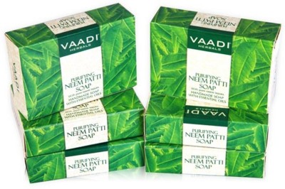 

Vaadi Herbals Purifying Neem Patti Soaps with Pure Neem Leaves - Pack of 6(75 g, Pack of 6)