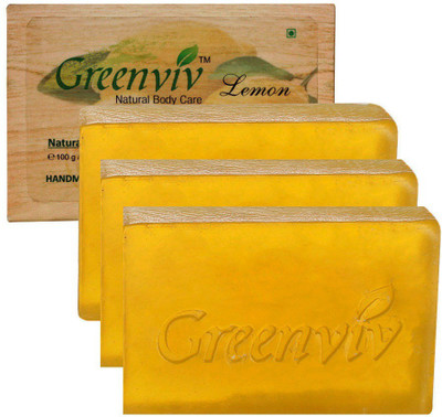 

Greenviv Natural Lemon Soap(300 g, Pack of 3)