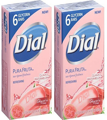 

Dial Pura Fruta Guava & Watermelon Glycerin Soap Bars 6 Count - 2 Pack (12 Bars Total)(120 ml, Pack of 12)