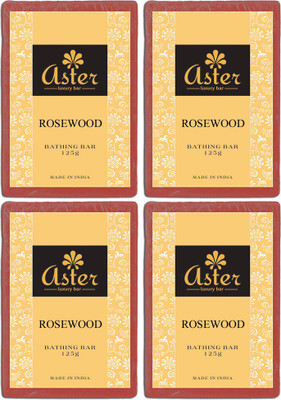 

Aster Luxury Rosewood Bathing Bar - Pack of 4(125 g, Pack of 4)