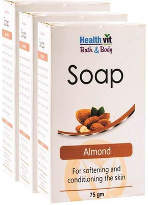 

HealthVit Bath & Body Almond Soap 75g Pack of 3(225 g)