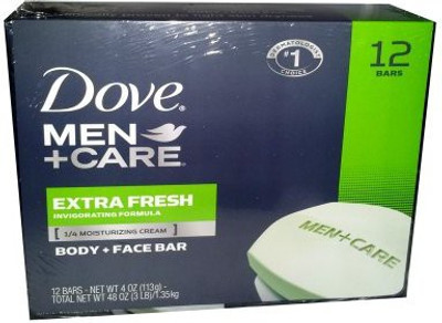 

Dove Men Plus Care Extra Fresh Body & Face Bar - 12 Bars(1350 ml, Pack of 12)