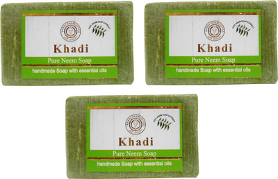 Khadi Herbal NaturalPure Neem Soap Pack Of 3(375 g, Pack of 3)
